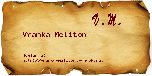 Vranka Meliton névjegykártya